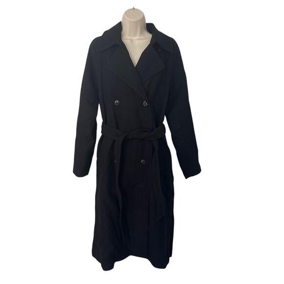 NWT Madewell Double Breasted Trench Coat True Black Size M - Picture 3 of 15